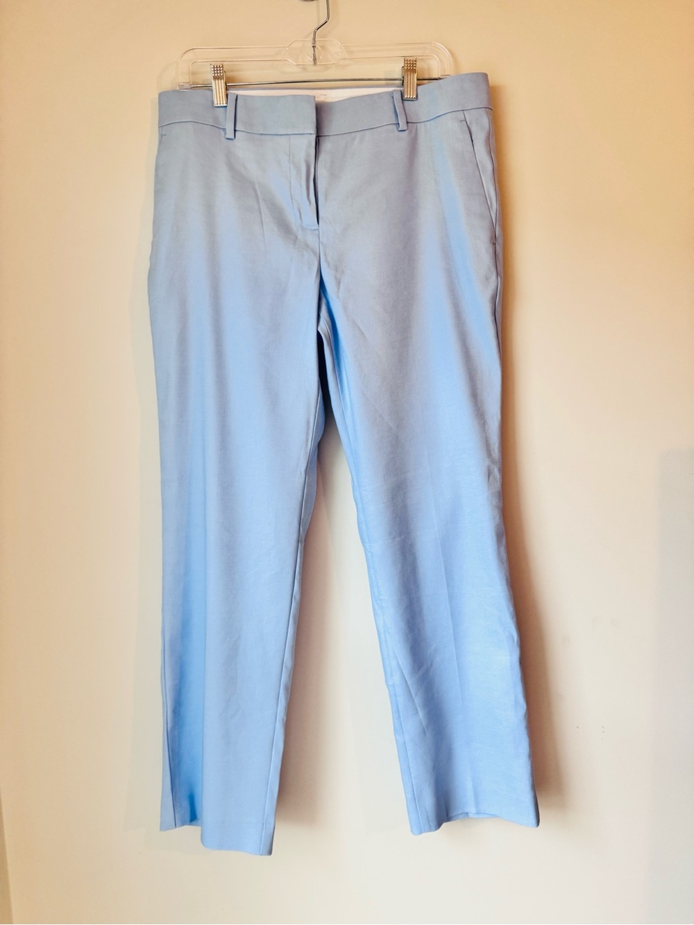 Ann Taylor Light Blue Curvy tailored Dress Pants linen blend
